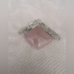Crystal CZ Silver Hoop Bling Sparkly Earrings